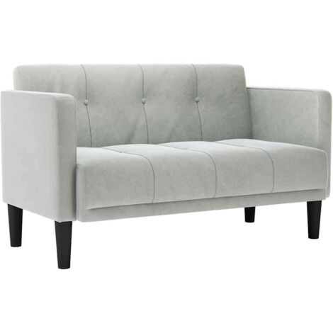 vidaXL Divano Divanetto Grigio Chiaro 111 cm in Velluto