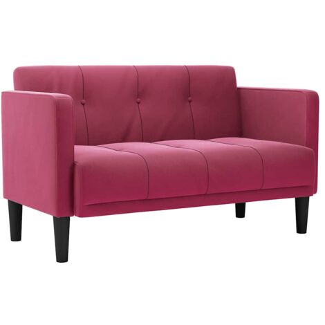 vidaXL Divano Divanetto Rosso Vino 111 cm in Velluto