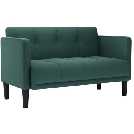 vidaXL Divano Divanetto Verde Scuro 111 cm in Tessuto