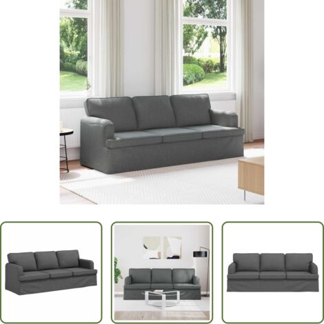 vidaXL Divano ergonomico - Divano Grigio scuro 201 x 80 x 85 cm Tessuto