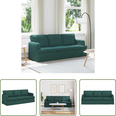 vidaXL Divano ergonomico -  Divano Verde Scuro 201 x 80 x 85 cm Tessuto