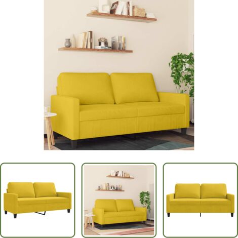 vidaXL Divano giallo -  Divano a 2 Posti giallo 140 cm in Velluto