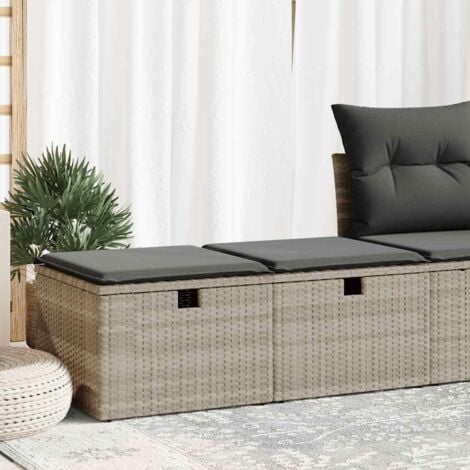 vidaXL Divano Giardino 2pz con Cuscini Grigio Chiaro Polyrattan Acacia