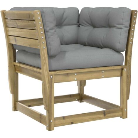 vidaXL Divano Giardino Braccioli con Cuscini Legno di Pino Impregnato
