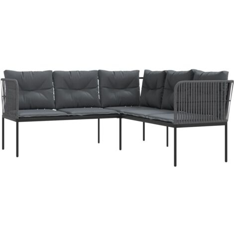 Divano Da Giardino 3 Posti Con Tetto E Poggiapiedi - Grigio Polyrattan, Perfetto Per Relax - Foto 7