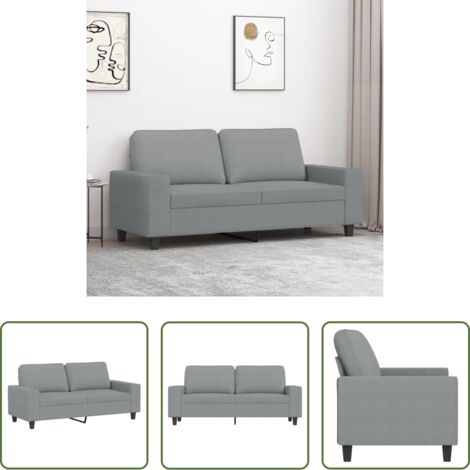 vidaXL Divano grigio chiaro -  Divano a 2 Posti Grigio Chiaro 140 cm in Tessuto