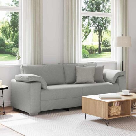 vidaXL Divano Grigio Nuvola 219 x 77 x 82 cm Tessuto