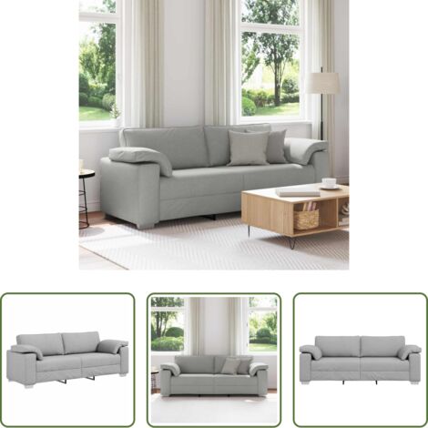 vidaXL Divano grigio nuvola -  Divano Grigio Nuvola 220 x 80 x 82 cm Tessuto