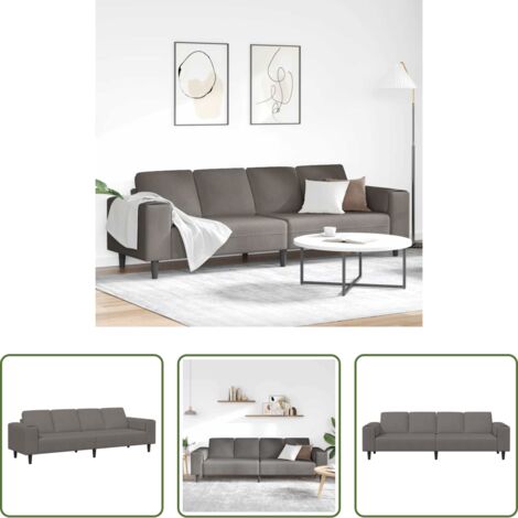 vidaXL Divano in corduroy -  Divano Grigio chiaro 250 x 77 x 76 cm Tessuto in Cords