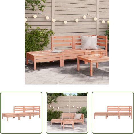 vidaXL Divano in legno massello -  Divano da Giardino 3 Posti in Legno Massello di Douglas