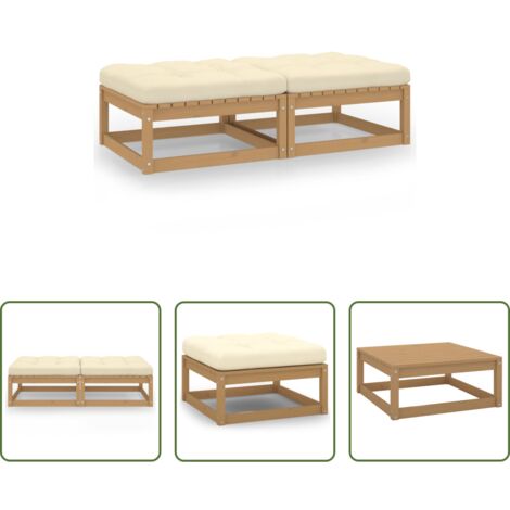 vidaXL Divano in legno -  Sgabelli da Giardino con Cuscini 2 pz Legno Massello di Pino