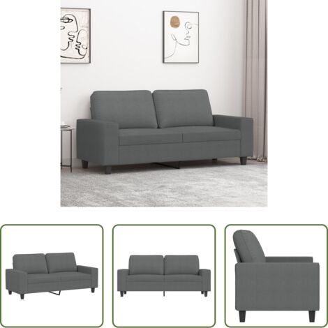 vidaXL Divano in metallo -  Divano a 2 Posti Grigio Scuro 140 cm in Tessuto
