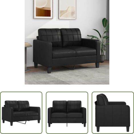 vidaXL Divano in metallo -  Divano a 2 Posti Nero 120 cm in Similpelle