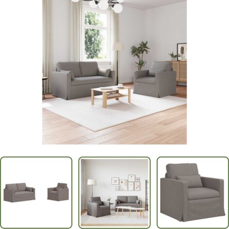vidaXL Divano in metallo - Set di divani 2 pcs Talpa 139 x 78 x 80 cm Tessuto