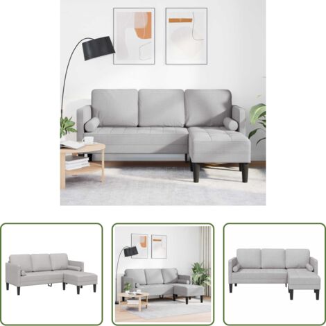 vidaXL Divano in poliestere -  Set di divani con cuscino Grigio Nuvola Poliestere