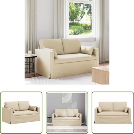 vidaXL Divano in tessuto -  Divano Crema 139 x 78 x 80 cm Tessuto