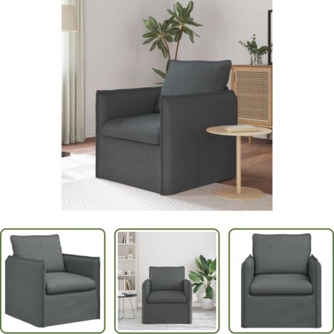 vidaXL Divano in tessuto -  Divano Grigio scuro 195 x 82 x 85 cm Tessuto