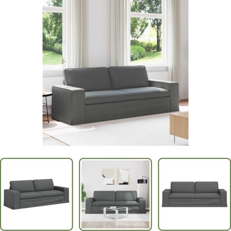 vidaXL Divano in tessuto -  Divano Grigio scuro 222 x 80 x 82 cm Tessuto