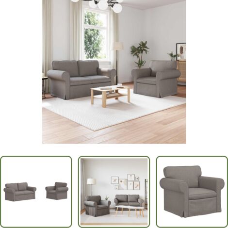 vidaXL Divano in tessuto -  Set di divani 2 pcs Talpa 155 x 82 x 80 cm Tessuto