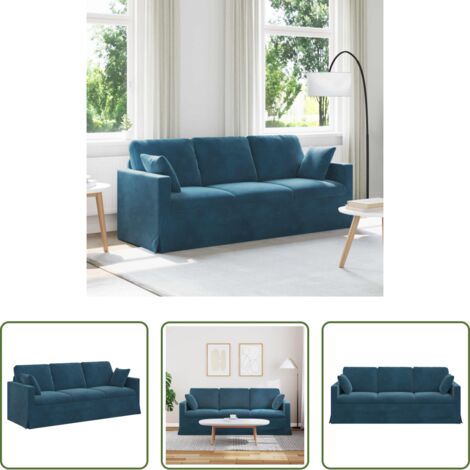 vidaXL Divano in velluto - Divano Blu 198 x 78 x 80 cm Velluto
