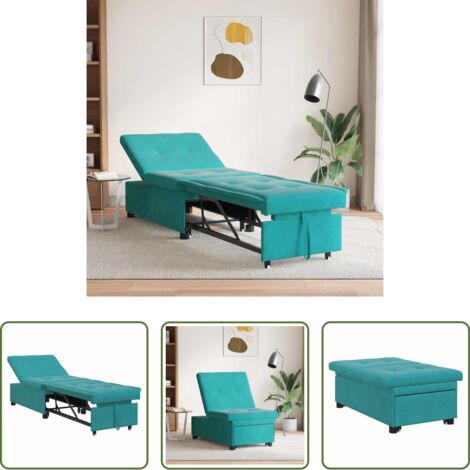 vidaXL Divano in velluto -  Divano letto Turchese 194 x 67 x 82 cm Velluto