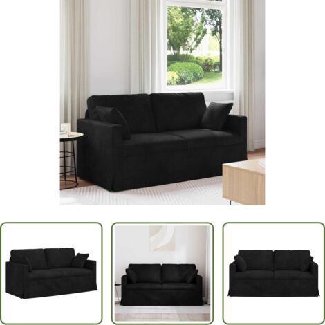 vidaXL Divano in velluto -  Divano Nero 158 x 78 x 80 cm Velluto