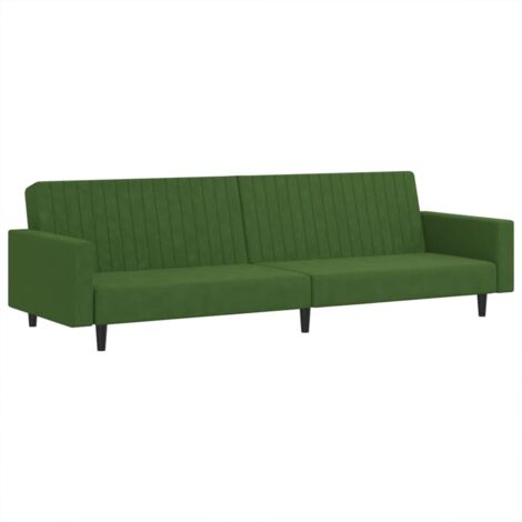 vidaXL Divano Letto a 2 Posti Verde Scuro in Velluto