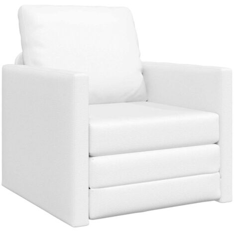 vidaXL Divano Letto a Terra Bianco 74 x 77 x 81 cm Pelle sintetica
