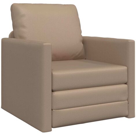 vidaXL Divano Letto a Terra Cappuccino 74 x 77 x 81 cm Pelle sintetica