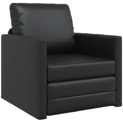 vidaXL Divano Letto a Terra Nero 74 x 77 x 81 cm Pelle sintetica