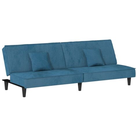vidaXL Divano Letto Blu in Velluto