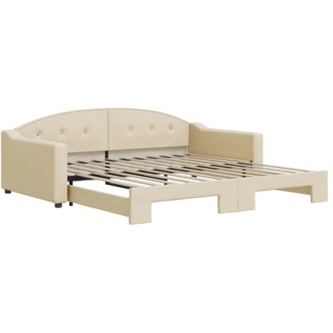vidaXL Divano Letto con Letto Estraibile Crema 100x200 cm in Tessuto