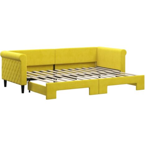 vidaXL Divano Letto con Letto Estraibile Giallo 80x200 cm in Velluto