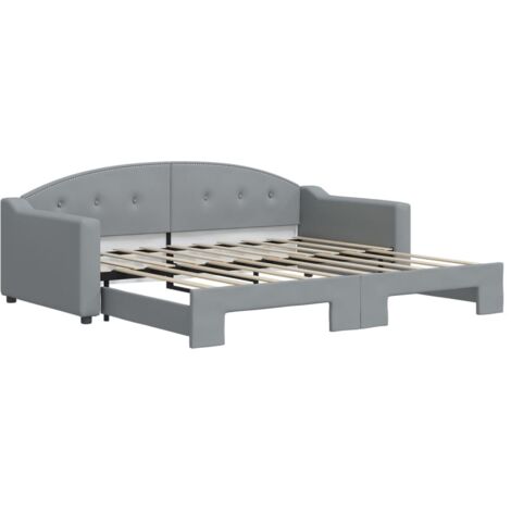 vidaXL Divano Letto con Letto Estraibile Grigio Chiaro 90x190 Tessuto