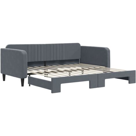 vidaXL Divano Letto con Letto Estraibile Grigio Scuro 100x200 Velluto
