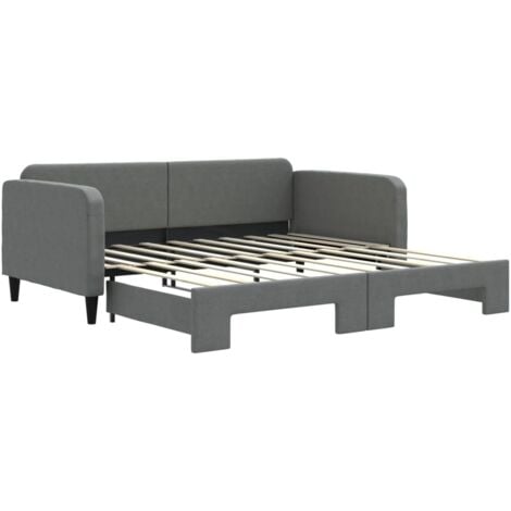 vidaXL Divano Letto con Letto Estraibile Grigio Scuro 90x190cm Tessuto