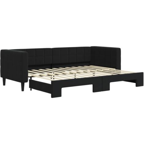 vidaXL Divano Letto con Letto Estraibile Nero 80x200 cm in Velluto