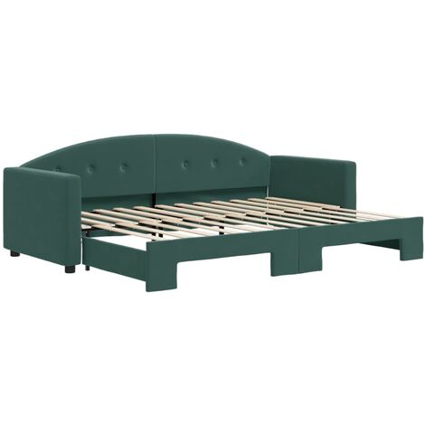 vidaXL Divano Letto con Letto Estraibile Verde Scuro 80x200cm Velluto