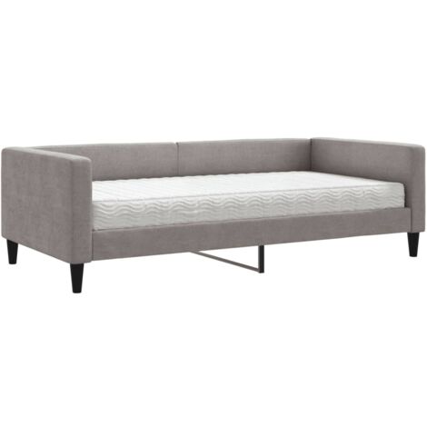 vidaXL Divano Letto con Materasso Tortora 100x200 cm in Tessuto