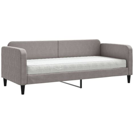 vidaXL Divano Letto con Materasso Tortora 80x200 cm in Tessuto