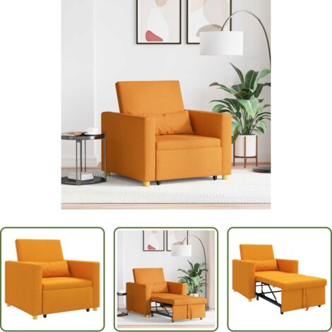 vidaXL Divano letto convertibile -  Divano letto estraibile singolo Giallo scuro 90 x 165 x 87 cm
