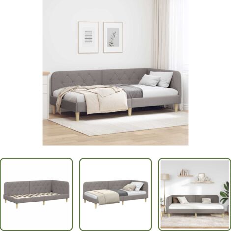 vidaXL Divano letto -  Cornice del letto ad angolo Talpa 90 x 190 cm Tessuto