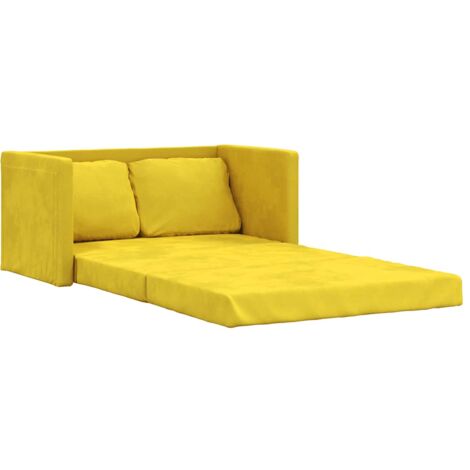 vidaXL Divano Letto da Terra 2 in 1 Giallo Scuro 122x204x55 cm Velluto