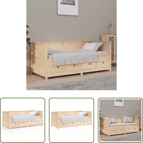 vidaXL Divano letto -  Dormeuse senza Materasso 75x190 cm in Legno Massello di Pino
