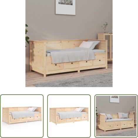 vidaXL Divano letto -  Dormeuse senza Materasso 90x190 cm in Legno Massello di Pino