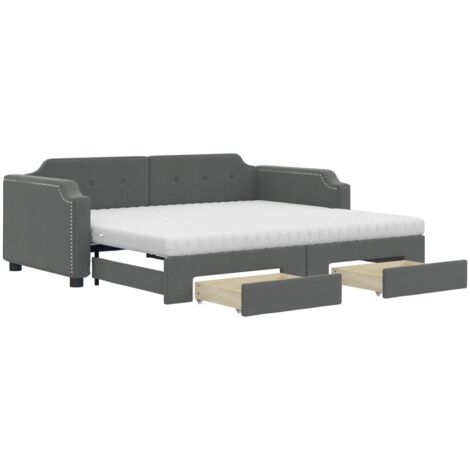 VidaXL Divano Letto Estraibile con Cassetti Rosa 90x200 cm Velluto