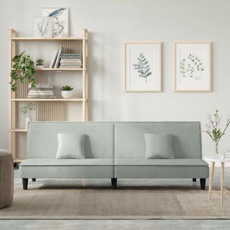 vidaXL Divano Letto Grigio Chiaro in Velluto