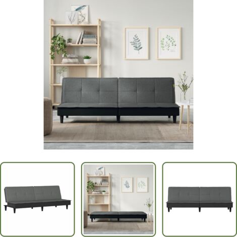 vidaXL Divano letto in tessuto -  Divano Letto Grigio Scuro in Tessuto