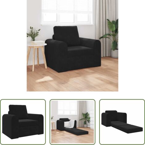 vidaXL Divano letto in velluto -  Divano letto Nero 98 x 71 x 83 cm Velluto