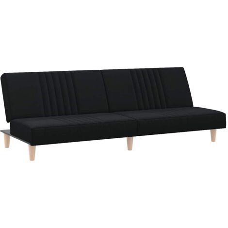 vidaXL Divano Letto Nero in Tessuto